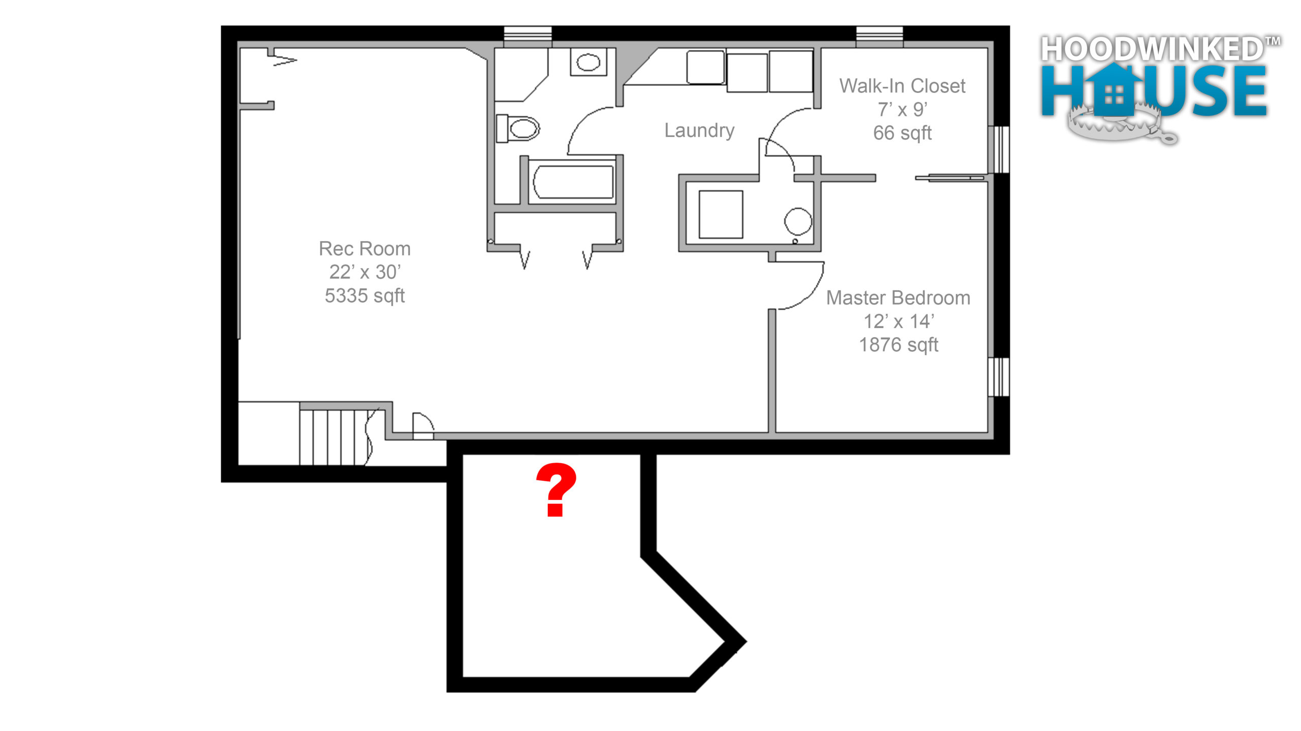 Floorplan showing a crawlspace with no visible access.