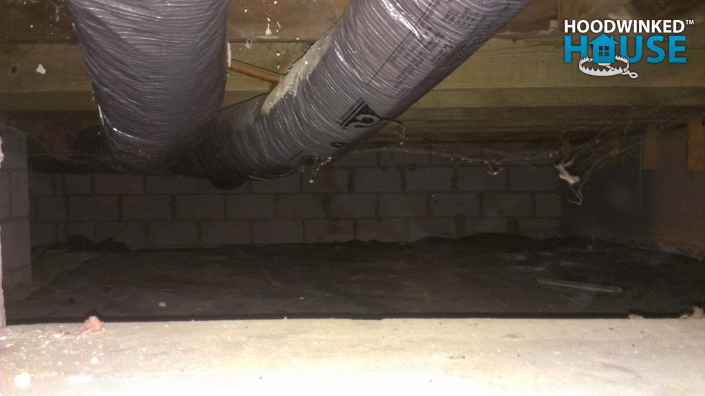 Crawlspace beneath a dining room addition.