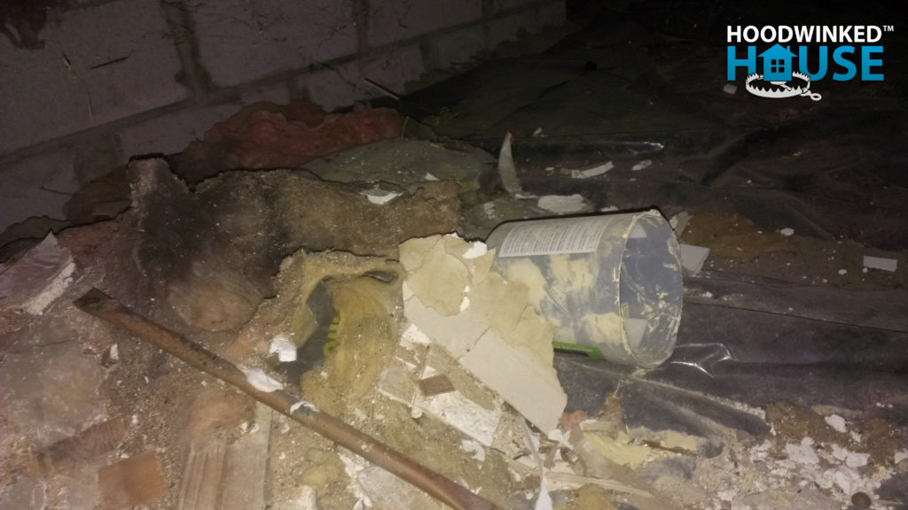 Construction debris found in a crawlspace.