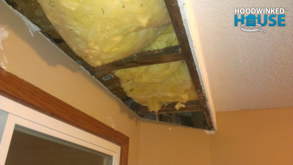 Bats of insulation stuffed into a soffit cut off cold airflow into the attic, causing ice dams.