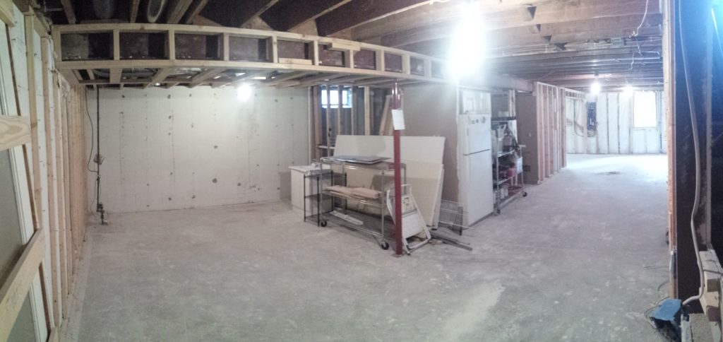 Finished basement demolished to prep for drain tile.